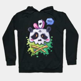 Cool Panda Bear Skully Skull in Rainbow Colors Hoodie